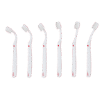 edel+white Ultrasoft Flosserbrush SWISS in PET box - Light, flexible and with ultra-soft, conical bristles. Picture toothbrush in white, flexibility shown. .