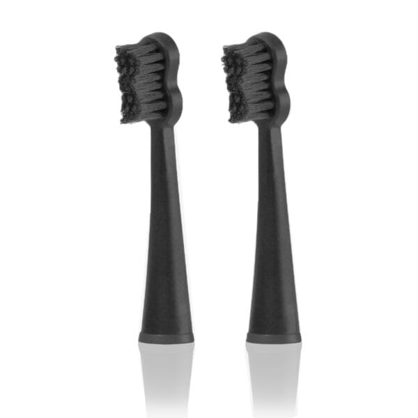 megasmile Sonic Black Whitening II Ersatzbürstenköpfe Ink Black – mit Aktivkohle-Borsten für sanfte Zahnaufhellung