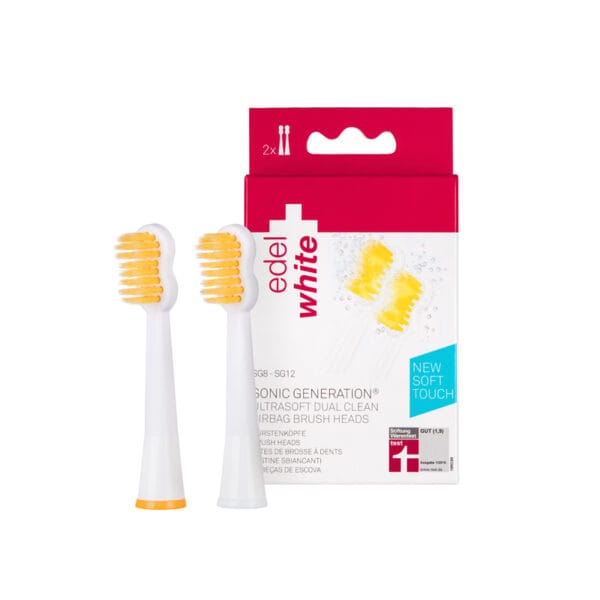 edel+white Dual Clean Bürstenköpfe – Ersatzbürsten mit ultraweichen Konex HD® Borsten für sanfte & gründliche Zahnreinigung
