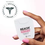 REACH Ultraclean Gentle Gum Care Floss cannelle 45m- Illustration infographique, Dentist Recommended Brand
