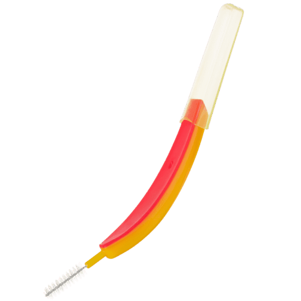 edel+white EasyFlex Interdentalbürste mit flexiblem Hals und antibakteriellem Schutzmantel zur Reinigung der Zahnzwischenräume, M 0.7mm, Detailaufnahme Produkt