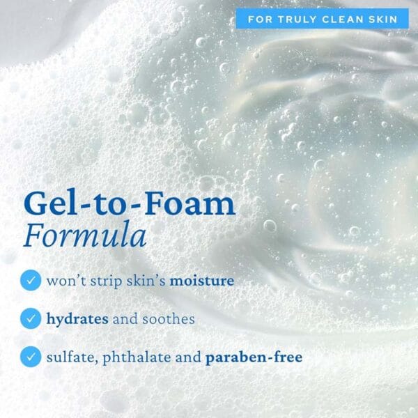 belif Aqua Bomb Jelly Cleanser - Gel to Foam Formula, Infografik mit Claims