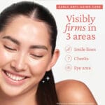 belif Super Drops Retinol & Peptide Barrier Serum 30ml - Anti-Aging Serum for firmer skin, refined pores & strengthened skin barrier. Infographic visibly firms in 3 areas, smile lines, cheeks, eye areas