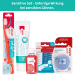 edel+white Sensitive Care Set – Zahnbürste, Zahnseide, Zahngel, Interdentalbürsten und Mundspülung für empfindliche Zähne und gereiztes Zahnfleisch