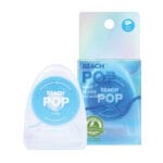 REACH POP dental floss mint - vegan, waxed dental floss with 384 micro threads & sustainable packaging, 50m. Picture product with packaging. 