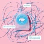 REACH POP dental floss mint - vegan, waxed dental floss with 384 micro threads & sustainable packaging, 50m. Picture durable & shred-resistant 
