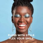 REACH POP dental floss mint - vegan, waxed dental floss with 384 micro threads & sustainable packaging, 50m. Picture Floss with Style. Flex your smile! 